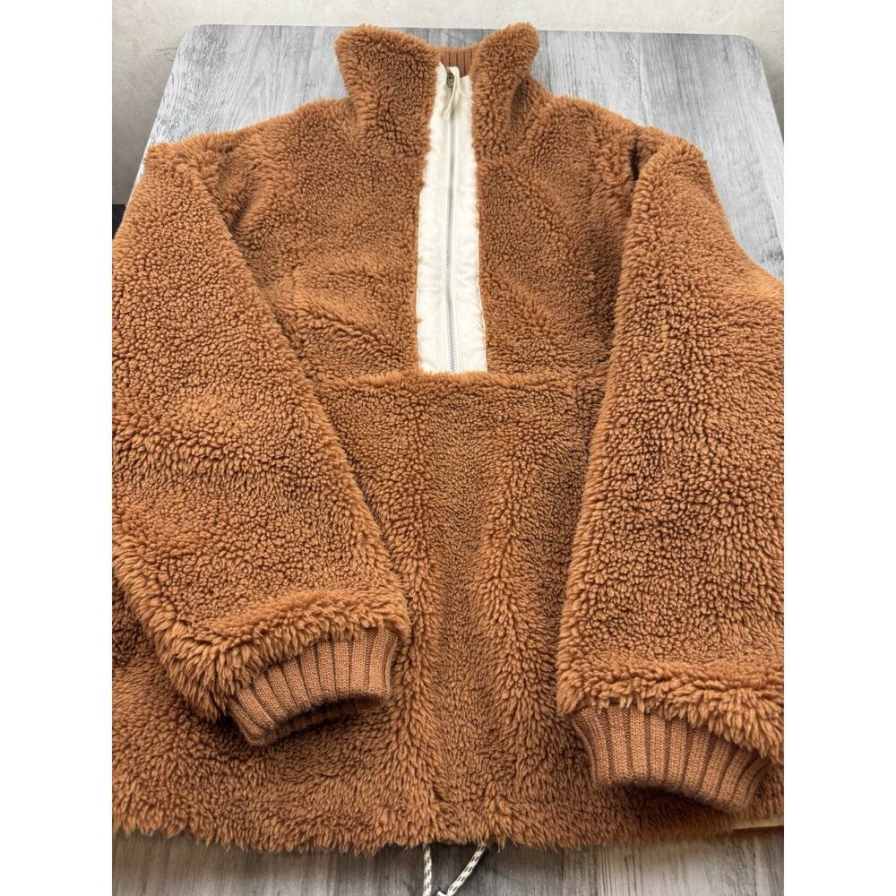 Varley Womens Appleton Fleece Pullover Sherpa Womens Jacket Brown Small